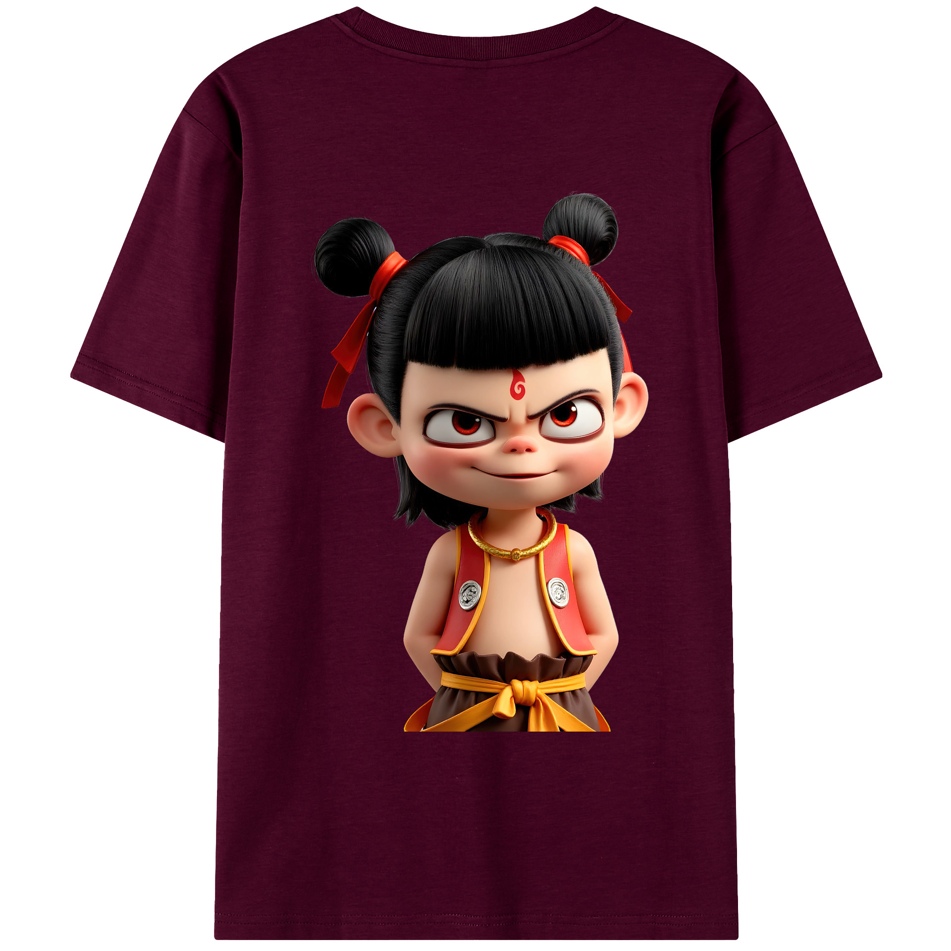 （画像用） Ne Zha 2 ナタ 魔童の大暴れ レディース半袖Tシャツ(バックプリント)